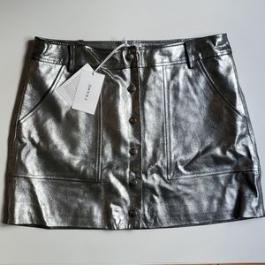 FRAME mini skirt metallic silver size 30 [770]